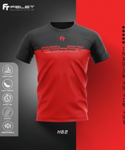 Alternative view of Áo cầu lông FELET H-62 BLACK RED Chính hãng 2022