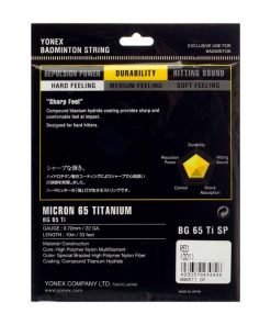 Alternative view of Dây Cước Đan Vợt Yonex BG 65 TITANIUM - Tặng (1 quấn cán - Free công đan)