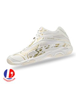 Giày Cầu Lông Mizuno Wave Thunderstorm Mid - Trắng Vàng Chính Hãng