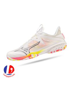 Giày Cầu Lông Mizuno Wave Claw Neo 2 - Trắng Đen Hồng Chính Hãng (71GA227022)