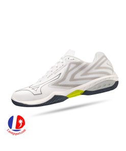 Giày Cầu Lông Mizuno Wave Claw El 2 - Trắng Ghi Vàng Chính Hãng (71GA228021)