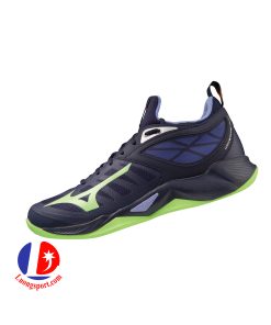 Giày Cầu Lông Mizuno Wave Dimension - Đen Trắng Xanh Chính Hãng (V1GA224011)