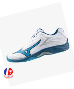 Giày Cầu Lông Mizuno Thunder Blade Z - Trắng Xanh Bạc (V1GA237021)