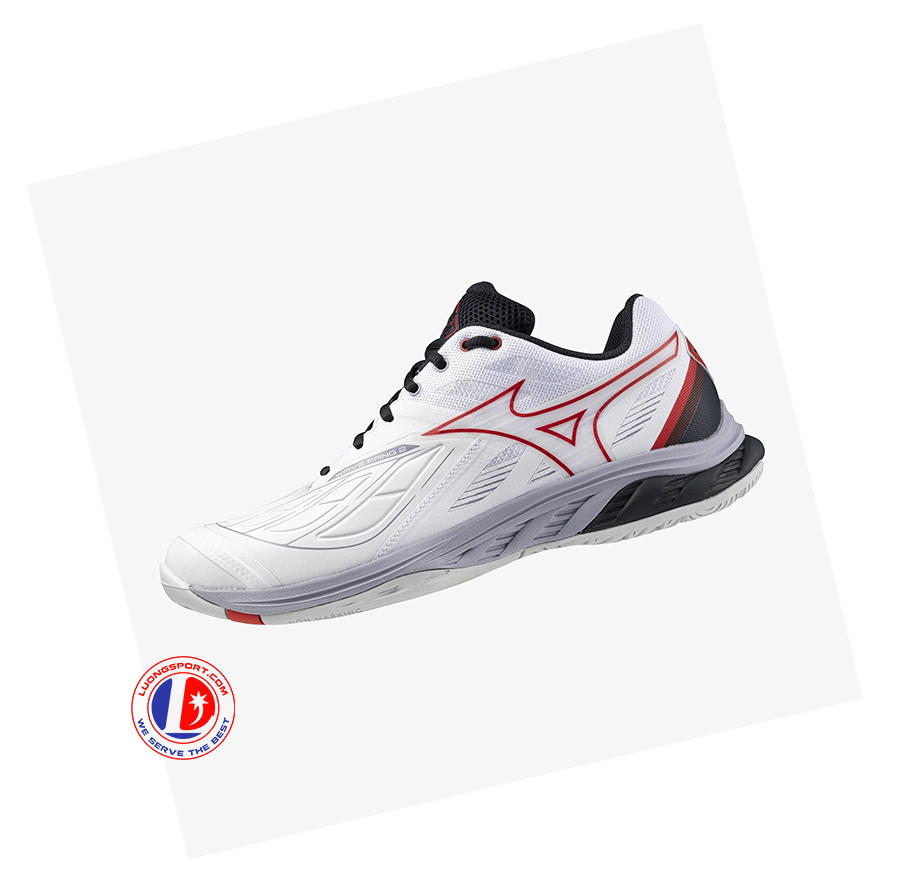 Giày Cầu Lông Mizuno Wave Fang 2 - Trắng Đỏ Xám Chính Hãng (71GA231320)