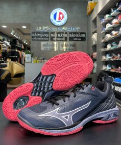 Giày cầu lông Mizuno Wave Claw 3 - Đen xám chính hãng (71GA244336)